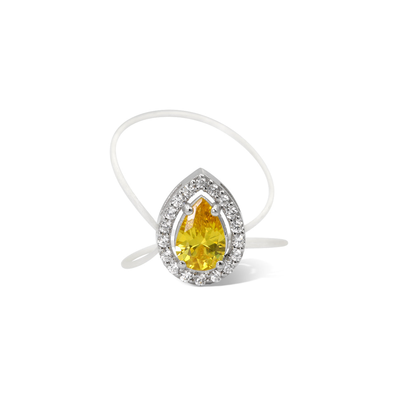 Citrine Stone Rubber Ring