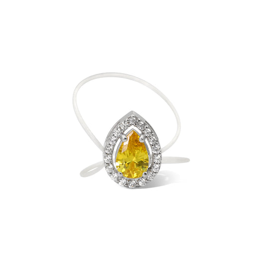 Citrine Stone Rubber Ring