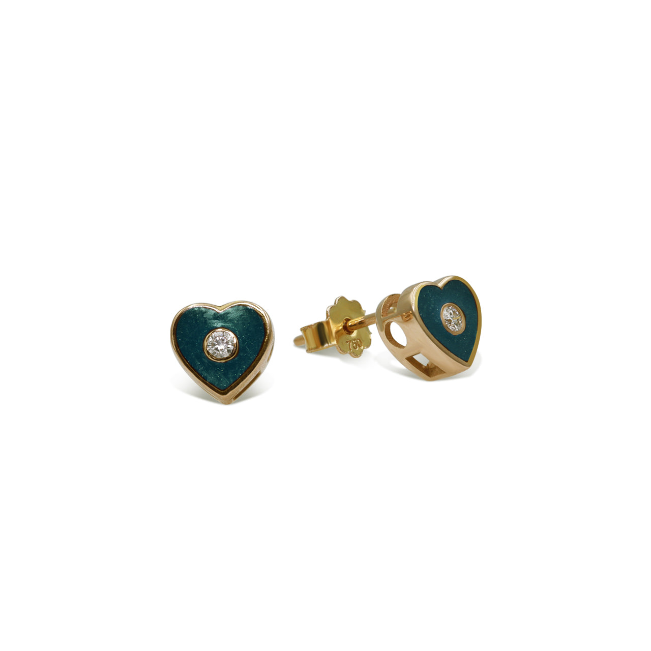 Green Enamel Heart