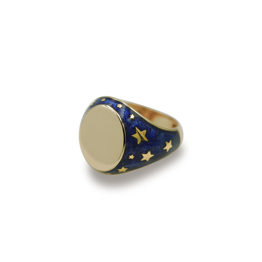 Stars Blue Enamel Ring