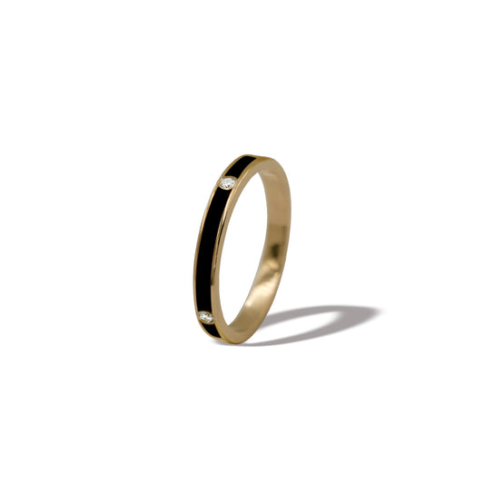 Black Enamel Rings