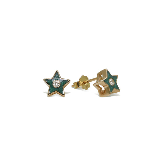 Green Star Earrings