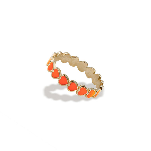 Orange Heart Ring