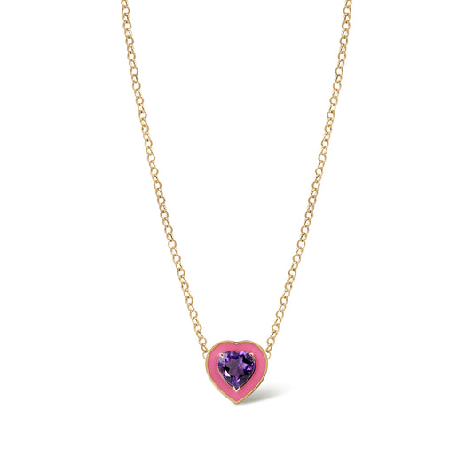 Purple Amethyst Heart Necklace