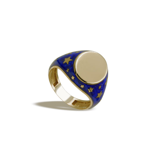Stars Blue Enamel Ring